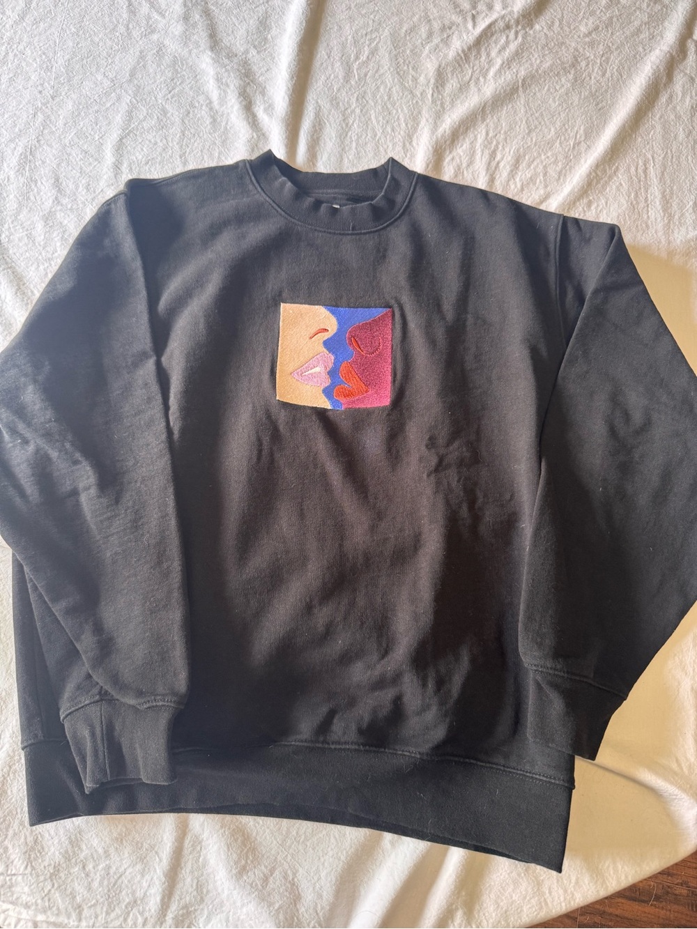 Obey Black Crewneck with Multicolor Face Patch